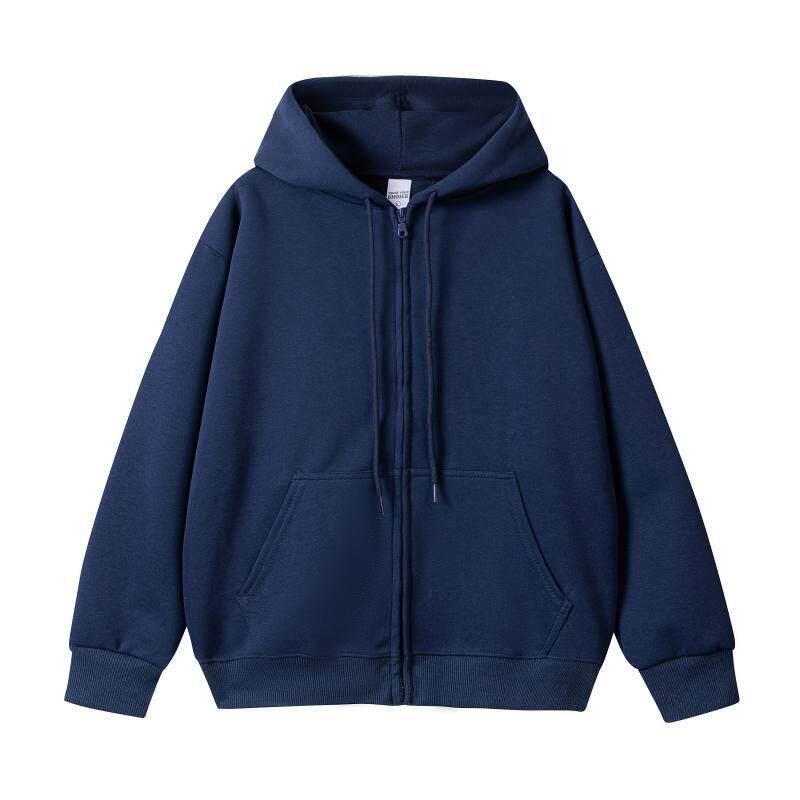 春秋款重磅350g纯棉复合圆领套头卫衣男潮牌纯色简约基础款打底衫