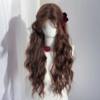 [Caramel Chestnut] Wig Women's Autumn and Winter New Chestnut Brown Wool Roll Lazy Elegant Long Curly Hair Full Headgear