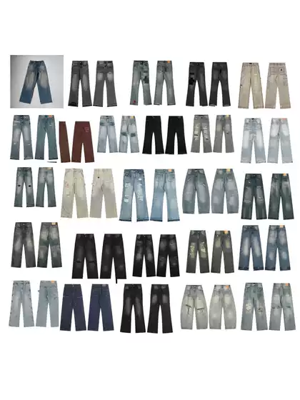 Cross-Border Erd Melancholic Rich Second-Generation European and American High Street Ripped Washed Design Bootcut Jeans American Street Style