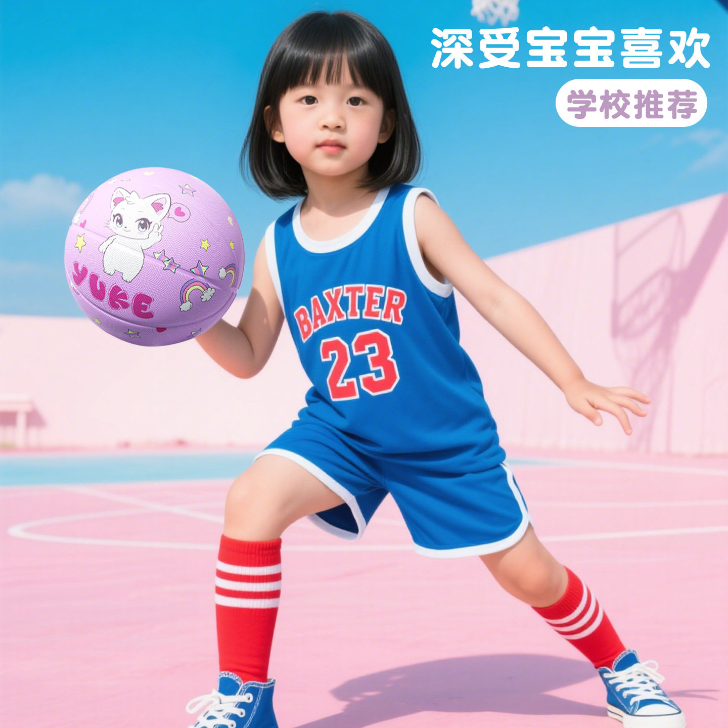 Basketball Kidsren's Kindergarten No. 5 No. 4 Primary School Students Special No. 5 Small Leather Ball Baby Kids Training Special Basketball