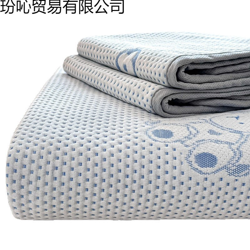 2025 New Bingdoudou Air Conditioning Blanket Nap Blanket Sofa Summer Ice Silk Cooling Bed Air Conditioning Cover Blanket