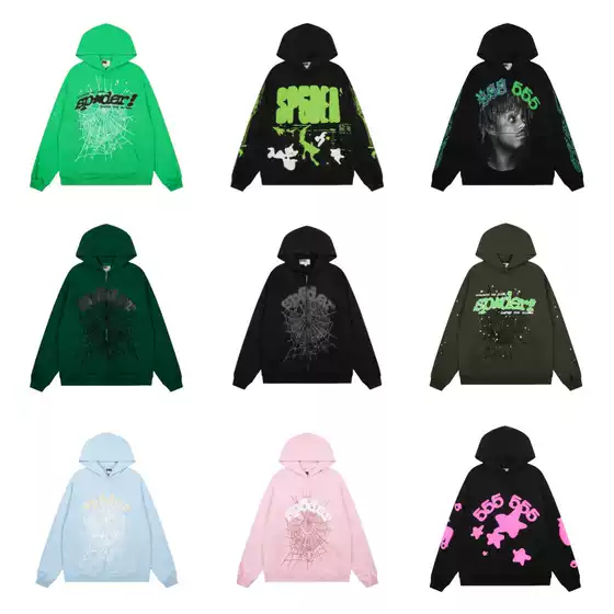 Cross-Border Wholesale Autumn and Winter New Model Sp5Der 555555 Hooded Sweatshirt for Men Young Thug Trendy Fashion Style