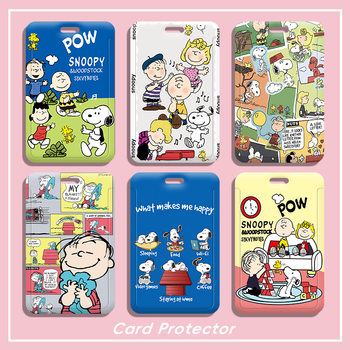 Cartoon bus card set student campus card work card set pick-up card luggage tag hard meal card subway protective cover