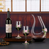 Factory Direct Sales European-Style Lily Enamel Red Wine Glass Crystal Glass Goblet Wine Glass Decanter Set