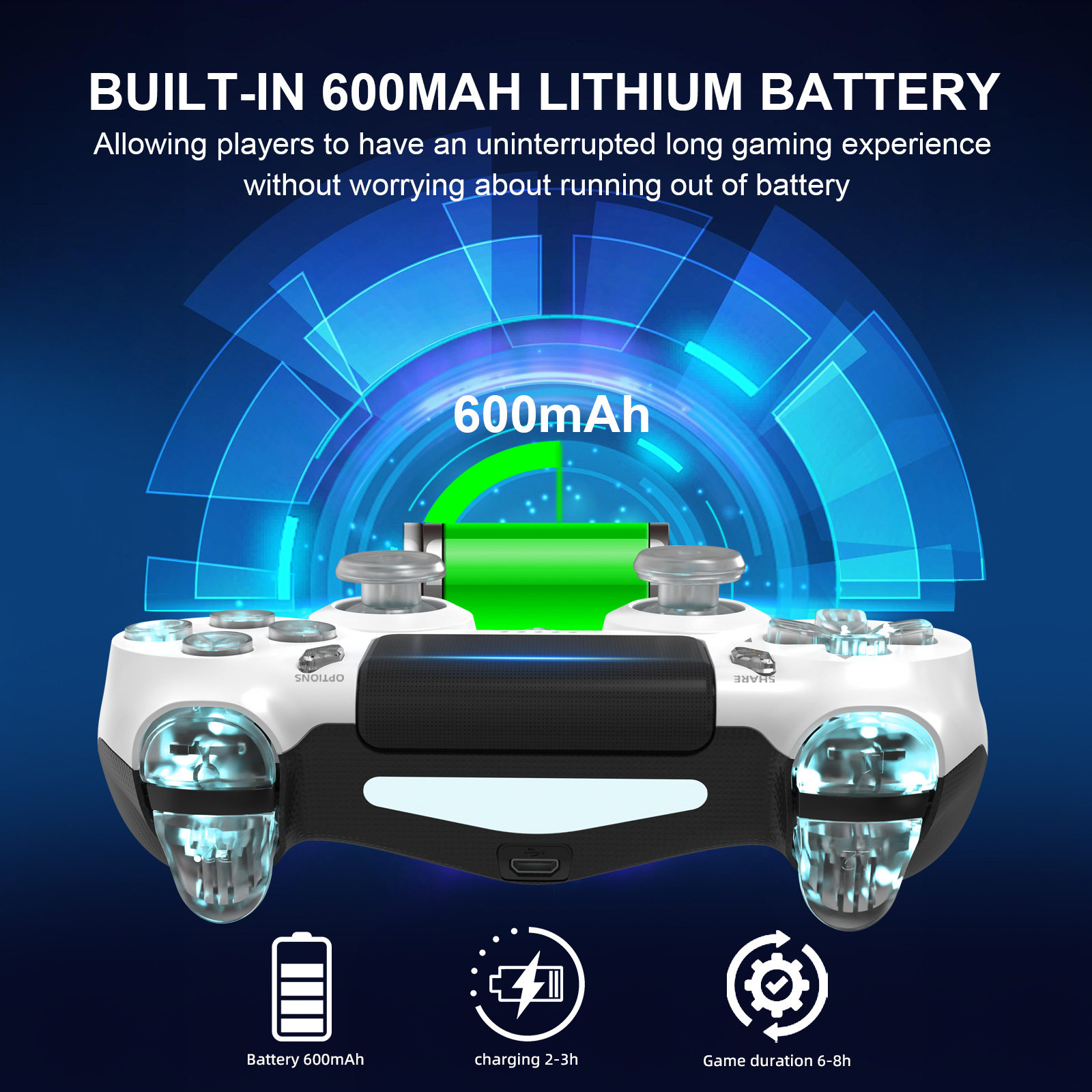 Factory PS4 wireless bluetooth gamepad with RGB light dual vibration six-axis PC computer steam gamepad