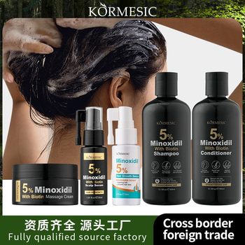 Cross-Border 5% Minoxidil Shampoo English Hair Care Cleansing and Smoothing Foreign Trade Manufacturer