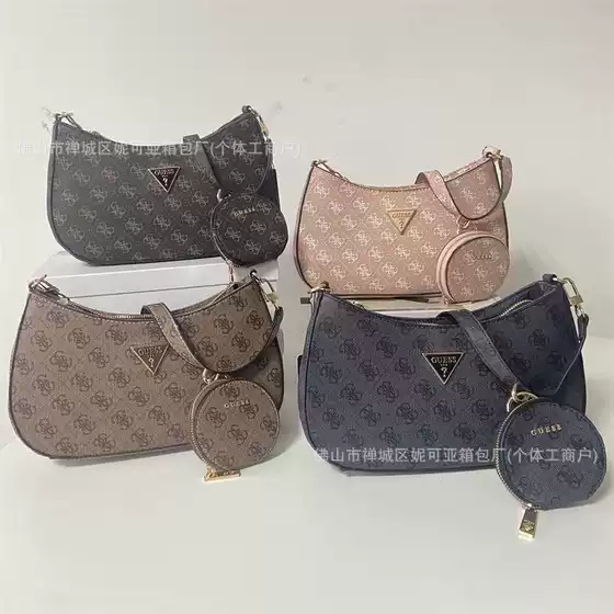 Foreign trade European and American fashion simple printed crossbody bag versatile armpit bag dumpling crescent shoulder bag women's handbag retro