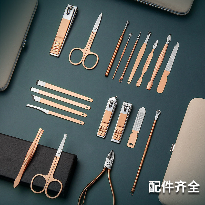 Factory gift stainless steel carbon steel black nail clippers suit rose gold nail clippers suit wholesale nail clippers