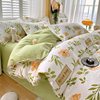 Simple wind bed four-piece sanding quilt cover student dormitory three-piece water-washed cotton bed sheet skin-friendly quilt cover wholesale