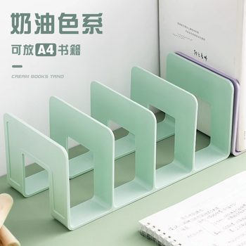 Desktop Book Stand Plastic Bookshelf Transparent Acrylic Book Stand Baffle Book Clip Stand Storage Book Display Stand