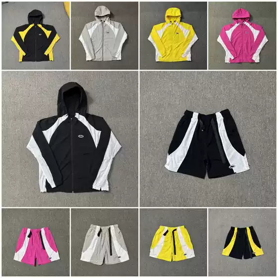 Corteiz New Badge Logo Contrast Color Charge Clothes Thin Jacket Sports Shorts Men's and Women's Loose Casual suit