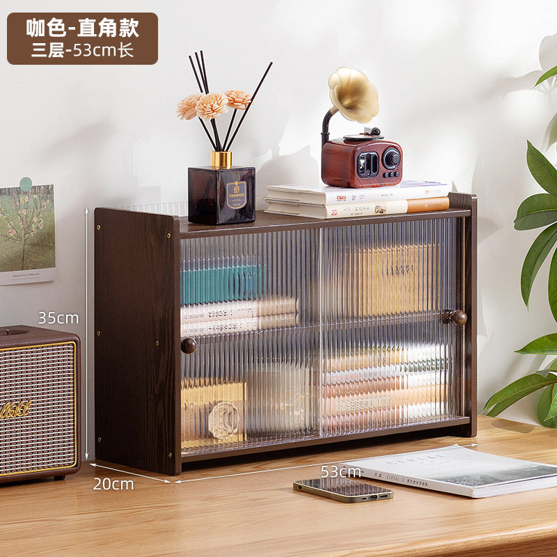 书柜置物架客厅带柜门储物柜一体格子柜展示柜落地多层组合柜书架