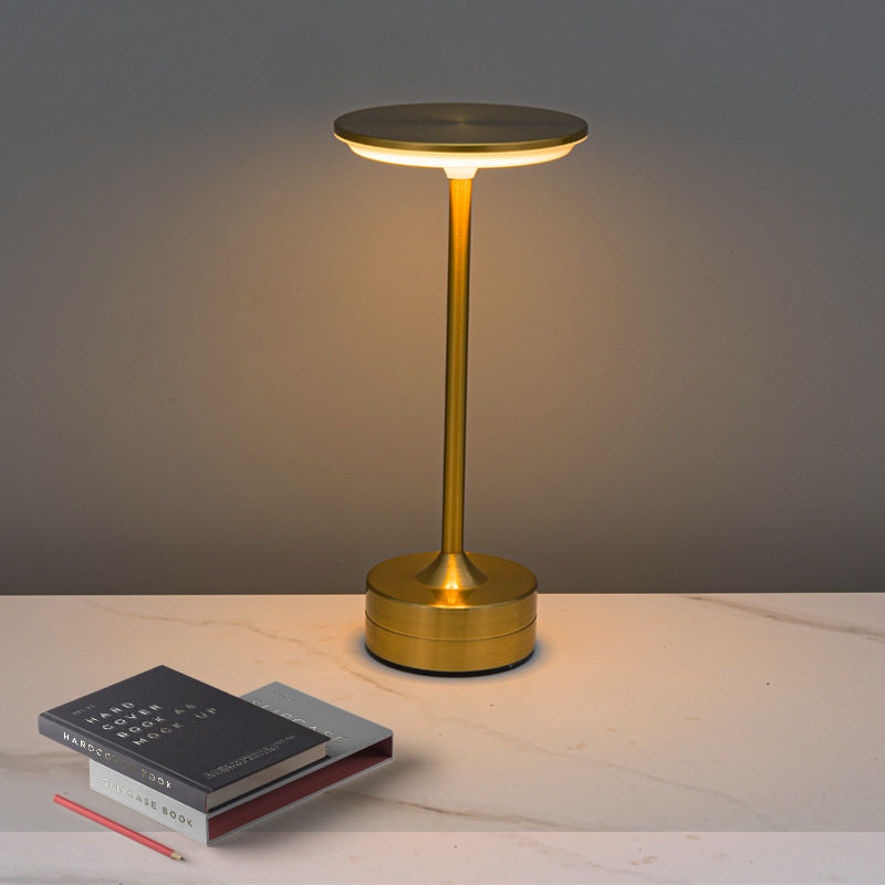Led Cross-Border Sensor Flying Saucer Touch Table Lamp Hotel Restaurant Charging Metal Lamp Decoration Retro I-Shaped Table Lamp