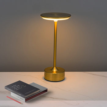 Led Cross-Border Sensor Flying Saucer Touch Table Lamp Hotel Restaurant Charging Metal Lamp Decoration Retro I-Shaped Table Lamp