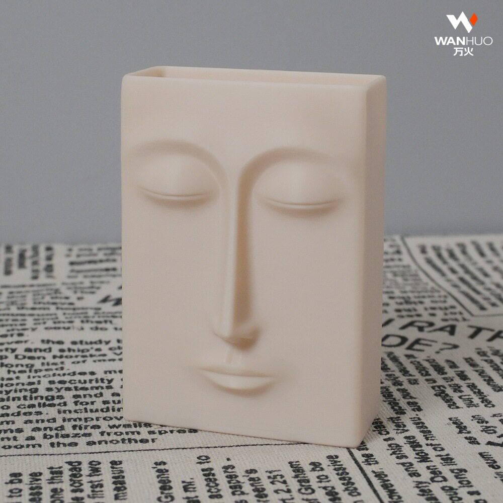 高级感艺术人脸花瓶软装家居装饰品摆件跨境热销3D打印笔筒摆件