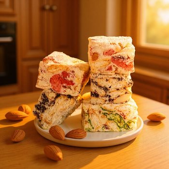 Strawberry Nut Snacks, Snowflake Pastry, Wedding Candy, Individually Packaged, Popular on Social Media, Handmade Nougat