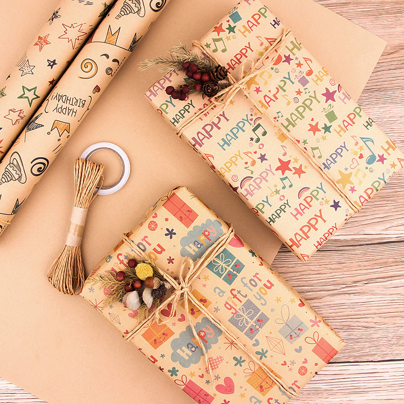 Amazon's New Musical Note Kraft Paper Valentine's Day Birthday Gift Packaging Holiday Gift Wrapping Paper DIY Set