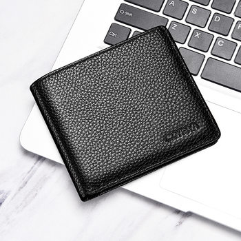Genuine Leather Wallet Men's Short 2025 New Thin Change Wallet Card Holder Simple Top Layer Cowhide Wallet Wholesale