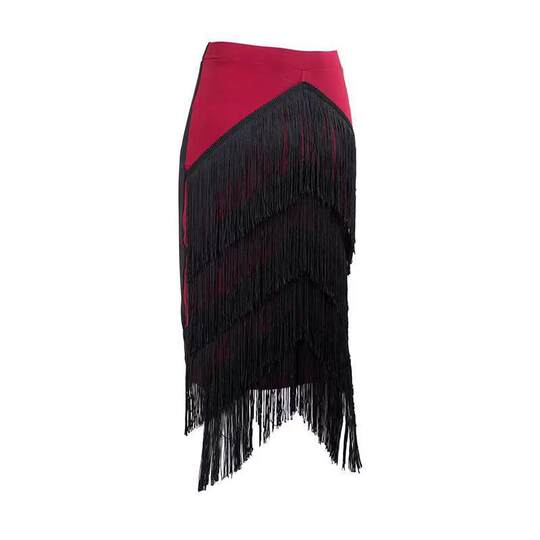 Latin dance tassel skirt women's adult short skirt bottom skirt Latin practice skirt square Latin dance skirt clothing