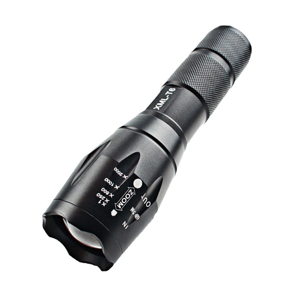 Cross-border hot-selling strong light T6 charging telescopic zoom 10Wled long endurance tactical A100 flashlight manufacturers wholesale