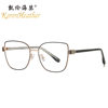New Metal Cat-Eye Flat Glasses 27005 Fashionable Insert Spring Feet Myopia Glasses Personalized Plain Glasses Frame