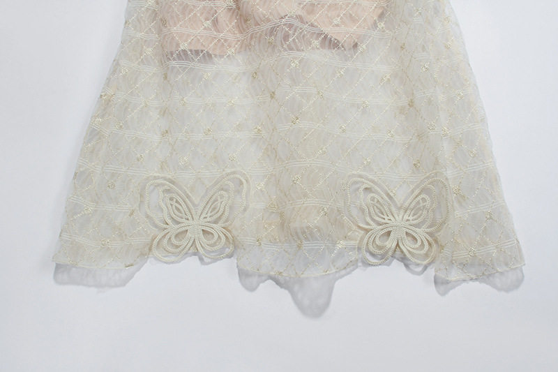 Đầm maxi nữ thắt eo tay cánh bướm thêu ren mềm mại — Trường An chi tiết 12