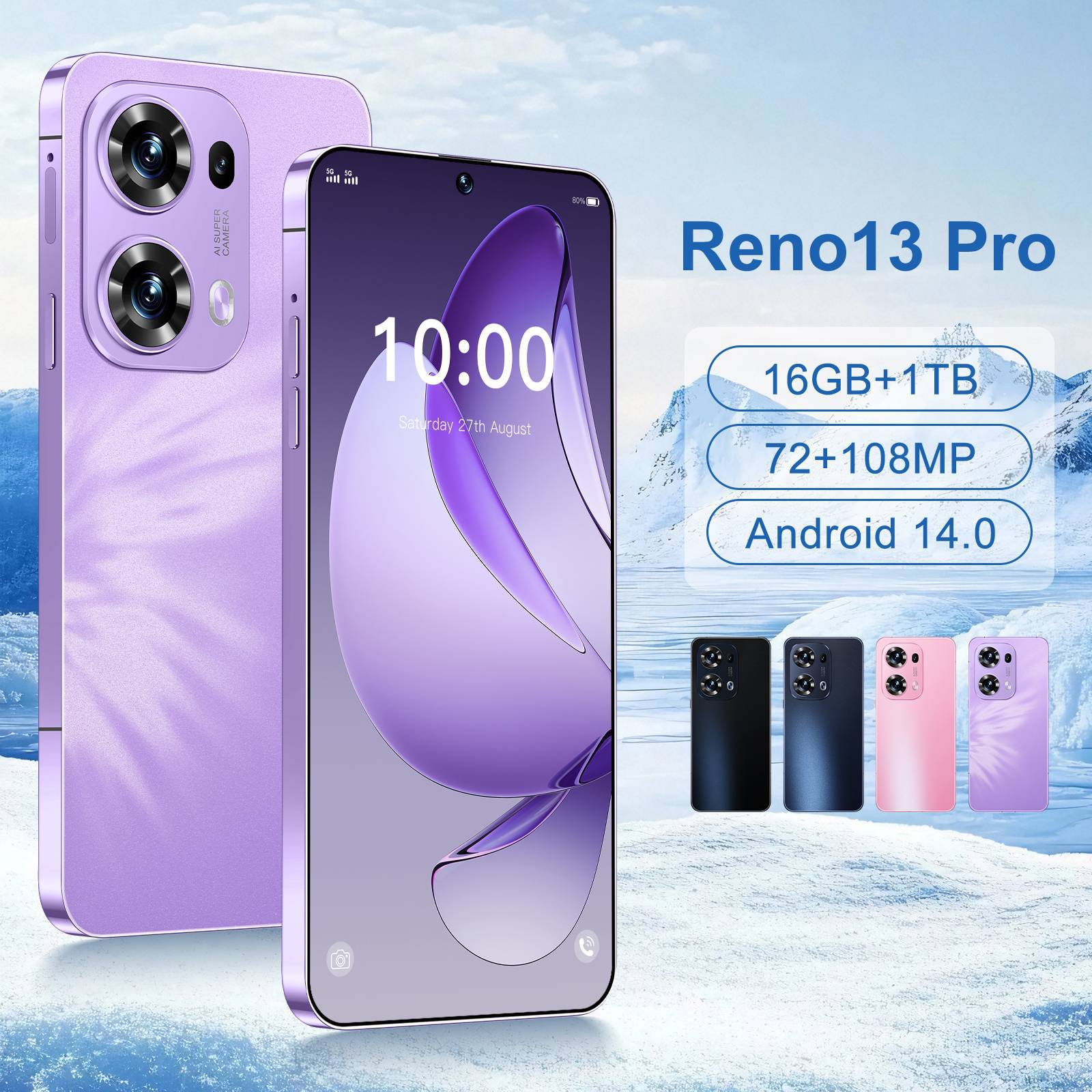 新款Reno13 Pro跨境手机2+16G 6.8incell中孔屏智能外贸手机源头
