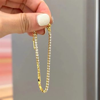 2025 New Titanium Steel Color-free Light Luxury Super Flash Full Diamond Bracelet Women's Simple Elegant High-end Personality Bracelet