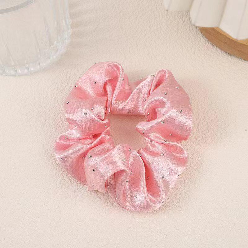 New Korean-style Gimmel Hot Rhinestone Large Intestine Hair Ring Simple All-match Marubeni Hair Elegant Hair Rope Hair Ring