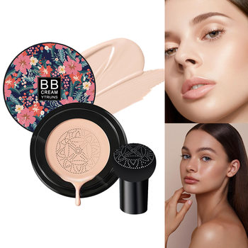 YTRUNS Mushroom Head Air Cushion BB Cream Mushroom Air Cushion Cover Facial Blemish Brightening Naked Makeup Foundation Moisturizing Natural