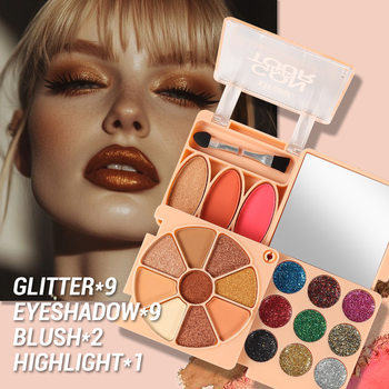 S.F.R Eyeshadow Palette Multi-Purpose Matte Sequin Fine Glitter Eyeshadow Blush Contour Palette Cross-Border Makeup Wholesale