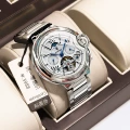 1413 silver shell white steel belt model