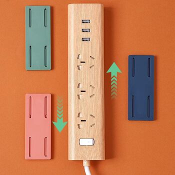 Plug-in Holder Wall-mounted Socket Plug-in Storage Data Cable Punch-free Fixed Plug-in Board Wire Wall Sticker