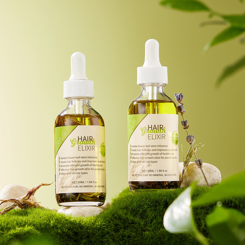herbal hair oil for hair growth rosemary essential oil anti-hair loss scalp massage essential oil