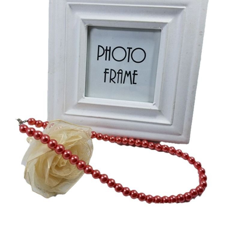 女款玻璃仿珍珠短项链百搭珍珠饰品DIY毛衣链锁骨韩版潮流国风