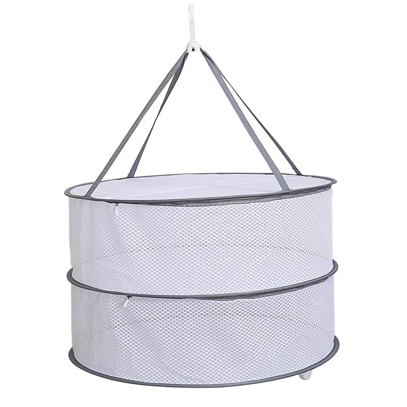Simple Double Layer Clothes Basket Drying Net Bag Drying Rack Dirty Clothes Basket Drying Socks Artifact Household Sweater Drying Net Bag