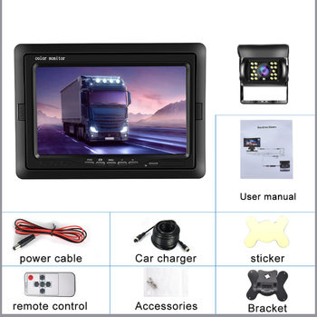 7inch Vehicle-Mounted Monitor Reversing Monitoring Truck Two-Way Video Input Display Car Display Ahd High-Definition