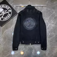 Chrome Hearts Authentic New Fall/Winter Heavy Embroidery Cross Denim Jacket for Men and Women