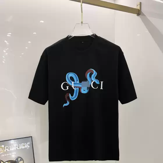 High-End Printed Short-Sleeved T-Shirts for Men in Summer 2025 New Trendy Brand Half-Sleeved Shirts for Men and Women