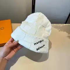 European and American Cross-Border Fashion Pattern Knitted Hat Checkerboard Plaid Versatile Simple Autumn and Winter Warm Outdoor Cold-Proof Woolen Hat