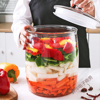 Pickle Jar for Home Use, Thickened Glass Jar for Pickling and Preserving, Sealed Jar for Pickled Garlic, Large Waterproof