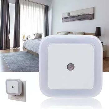 Cross-Border Exclusive Supply of Square Halo Ce European and American Led Plug-In Light-Controlled Gift Night Light Amazon Sensor Light