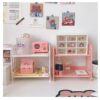 New Ins Cosmetic Jewelry Double-layer Folding Storage Rack Simple Household Desktop Bathroom Storage Rack Storage Rack