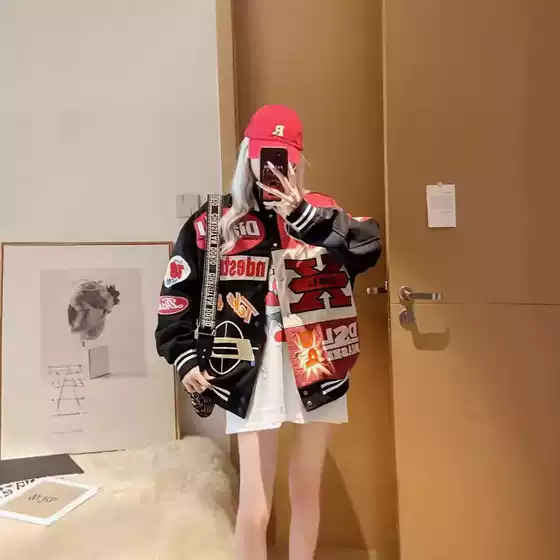 American-style Biker Jacket Men's Amazon Foreign Trade Retro Hip-hop Loose All-match Couple Baseball Suit New Jacket
