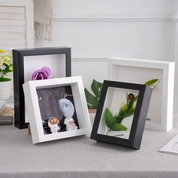 Thickened Hollow 5cm Three-Dimensional Photo Frame Square Astronaut Hand and Foot Print Dried Flower Specimen Frame Minimalist Style Sample
