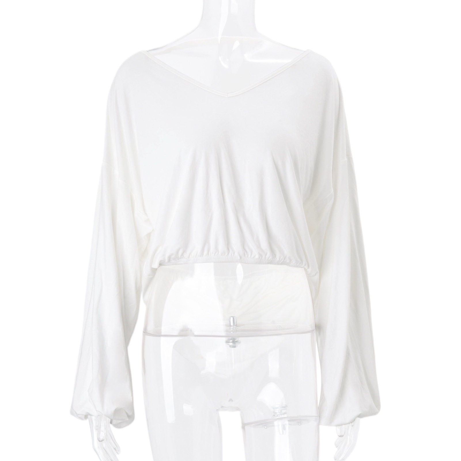 Womens Long Sleeve Top Fashionable Minimalist Elegant Back Hollow Design Autumn Collection Wholesale Available