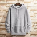 [fleece hooded sweatshirt] gray