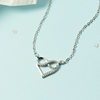 Korean Fashion Heart-shaped Necklace Style All-match Short Clavicle Chain Heart-shaped Diamond Pendant Simple Pendant Accessories