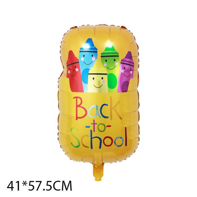 Back-To-School Aluminum Film Balloon Freshman Welcome Ceremony School Bag Pencil Rainbow Kindergarten Primary School Student Classroom Decoration Arrangement