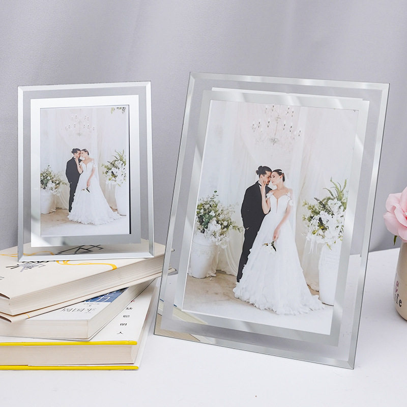Baby Full Moon Photo Wedding Dress Desk Table Glass Photo Frame Newborn Transparent Crystal Hollow Photo Frame